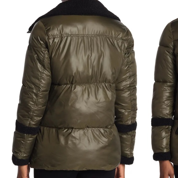 French Connection faux shearling trim zip up puffer jacket - Picture 2 of 8